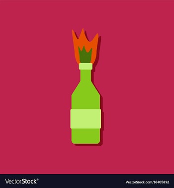 Flat icon design collection molotov cocktail in vector image