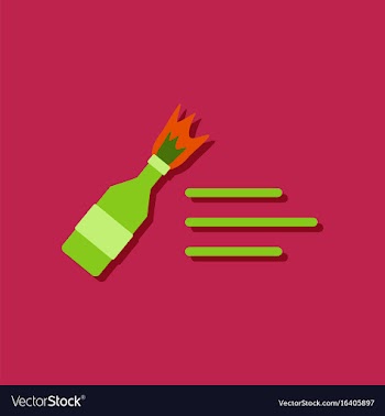 Flat icon design collection molotov cocktail in vector image