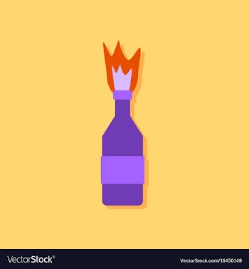 Flat icon design collection molotov cocktail in vector image