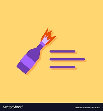 Flat icon design collection molotov cocktail in vector image