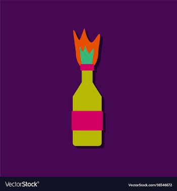 Flat icon design collection molotov cocktail in vector image