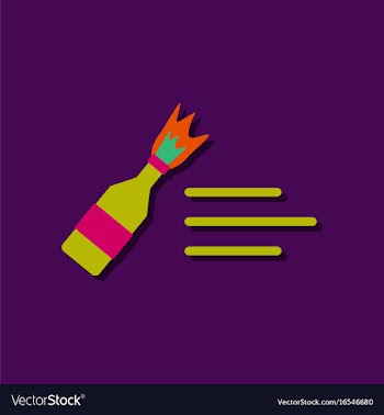 Flat icon design collection molotov cocktail in vector image
