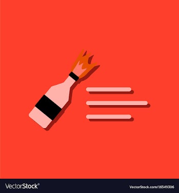 Flat icon design collection molotov cocktail in vector image
