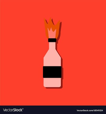 Flat icon design collection molotov cocktail in vector image