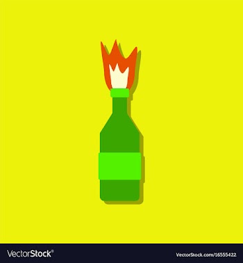 Flat icon design collection molotov cocktail in vector image
