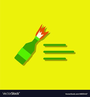 Flat icon design collection molotov cocktail in vector image