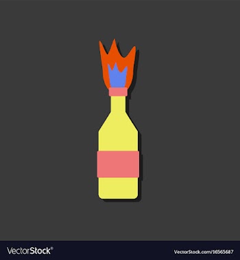 Flat icon design collection molotov cocktail in vector image
