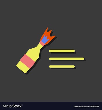 Flat icon design collection molotov cocktail in vector image