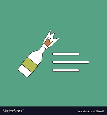 Flat icon design collection molotov cocktail vector image