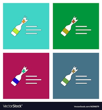 Flat icon design collection molotov cocktail vector image