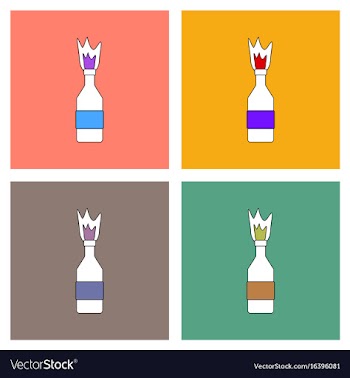 Flat icon design collection molotov cocktail vector image