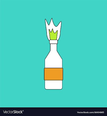 Flat icon design collection molotov cocktail vector image