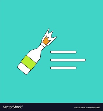 Flat icon design collection molotov cocktail vector image