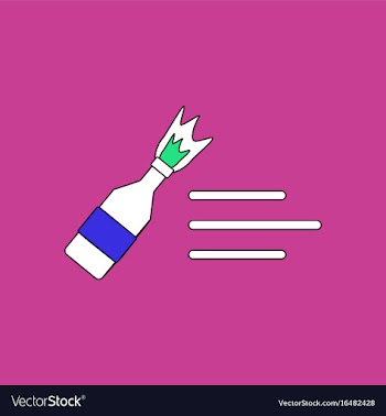 Flat icon design collection molotov cocktail vector image