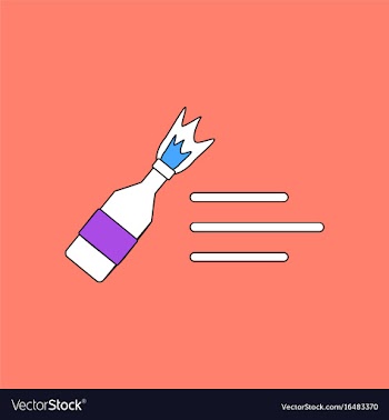 Flat icon design collection molotov cocktail vector image