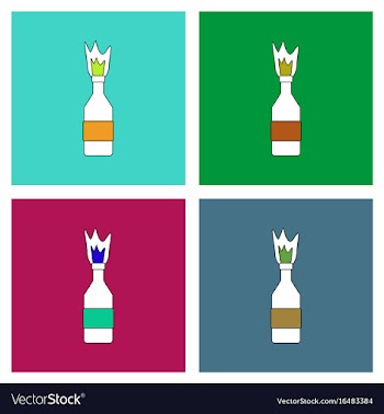 Flat icon design collection molotov cocktail vector image