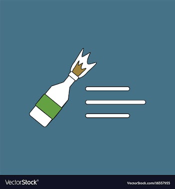 Flat icon design collection molotov cocktail vector image