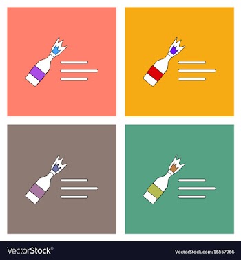 Flat icon design collection molotov cocktail vector image
