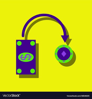 Flat icon design collection money equal chips in vector image