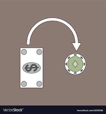 Flat icon design collection money equal chips vector image