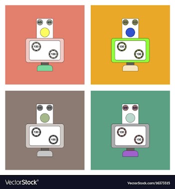 Flat icon design collection money equal chips vector image