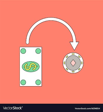 Flat icon design collection money equal chips vector image