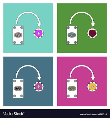 Flat icon design collection money equal chips vector image