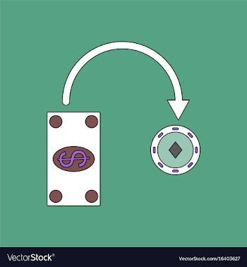 Flat icon design collection money equal chips vector image