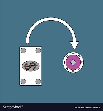 Flat icon design collection money equal chips vector image