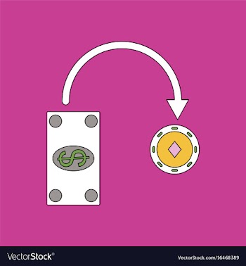 Flat icon design collection money equal chips vector image
