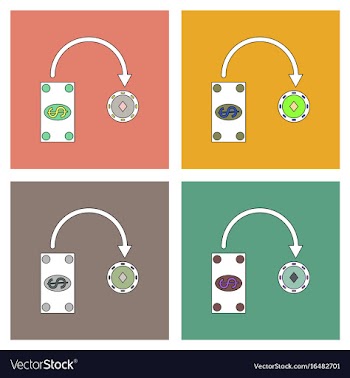 Flat icon design collection money equal chips vector image