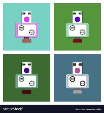 Flat icon design collection money equal chips vector image