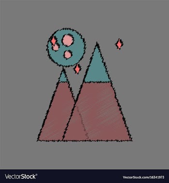 Flat icon design collection moon and pyramids in vector image