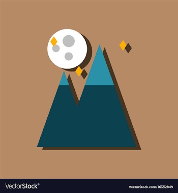 Flat icon design collection moon and pyramids in vector image