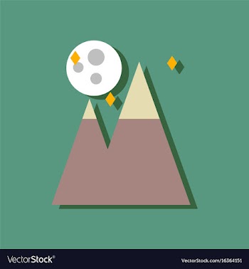 Flat icon design collection moon and pyramids in vector image