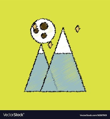 Flat icon design collection moon and pyramids in vector image