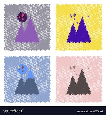 Flat icon design collection moon and pyramids in vector image