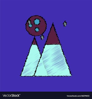 Flat icon design collection moon and pyramids in vector image
