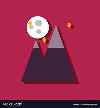 Flat icon design collection moon and pyramids in vector image