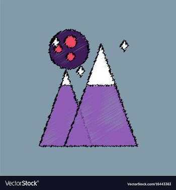 Flat icon design collection moon and pyramids in vector image
