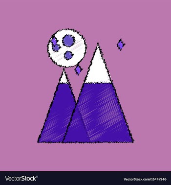 Flat icon design collection moon and pyramids in vector image