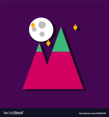 Flat icon design collection moon and pyramids in vector image