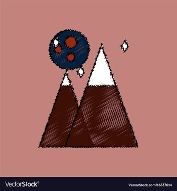 Flat icon design collection moon and pyramids in vector image