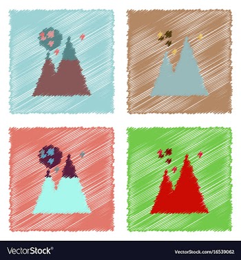 Flat icon design collection moon and pyramids in vector image