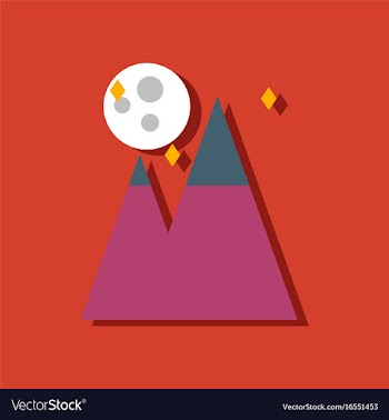 Flat icon design collection moon and pyramids in vector image