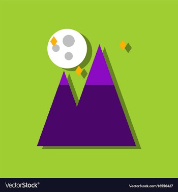 Flat icon design collection moon and pyramids in vector image