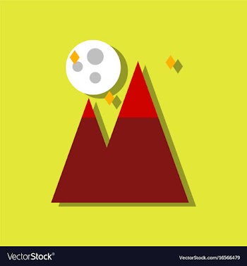 Flat icon design collection moon and pyramids in vector image