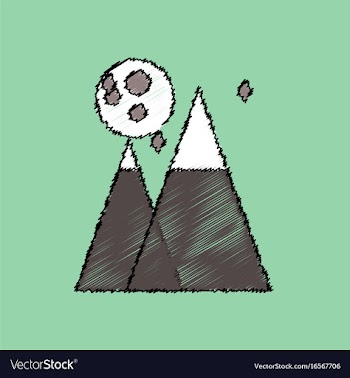 Flat icon design collection moon and pyramids in vector image