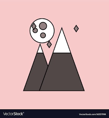 Flat icon design collection moon and pyramids vector image