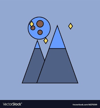Flat icon design collection moon and pyramids vector image